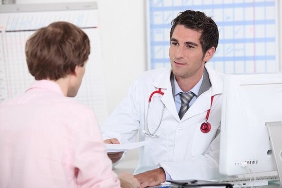 Appointment by a urologist for treatment of prostatitis. 